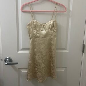 Princess Polly cupped mini gold dress